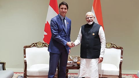 কানাডার প্রধানমন্ত্রী জাস্টিন ট্রুডোর সাথে ভারতের প্রধানমন্ত্রী নরেন্দ্র মোদী