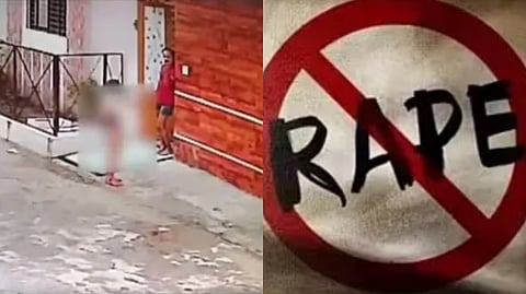 দরজায় দরজায় সাহায্য চেয়ে ঘুরছে নাবালিকা (বামদিকে)