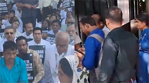 ধর্নায় তৃণমূল, ধর্নার অনুমতি পেলো চাকরিপ্রার্থীরা (ডান দিকে)