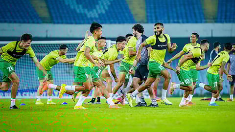 প্র্যাকটিসে মোহনবাগানের ফুটবলাররা