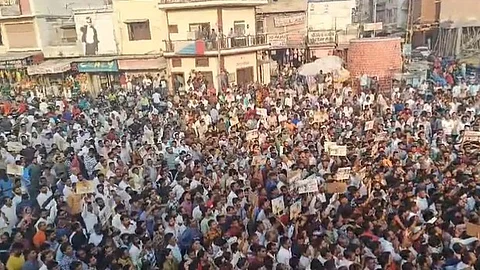 চিতোরগড়ের বর্তমান বিজেপি বিধায়ক চন্দ্রভান সিং-এর সমর্থকদের বিক্ষোভ