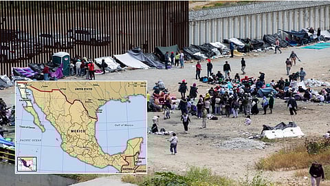 সীমান্তে ভিড় করছেন অভিবাসীরা