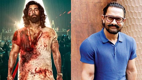 ‘অ্যানিম্যাল’ ছবির দৃশ্যে রণবীর কাপুর এবং আমির খান (ডানদিকে)