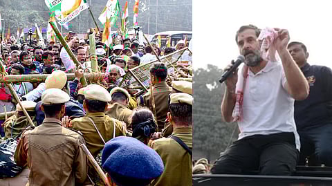 'ভারত জড়ো ন্যায় যাত্রা' কর্মসূচী চলাকালীন গুয়াহাটিতে পুলিশের সাথে সংঘর্ষে জড়ান কংগ্রেস কর্মীরা