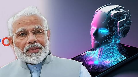 প্রধানমন্ত্রী নরেন্দ্র মোদী ও গুগল এআই টুল জেমিনির প্রতীকী ছবি