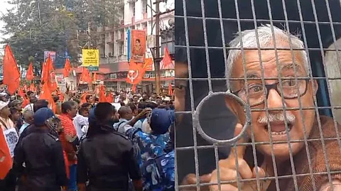 বামেদের আইন অমান্য ঘিরে ধুন্ধুমার