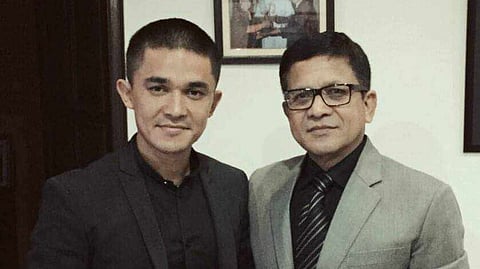 সুনীল ছেত্রী ও তাঁর বাবা কে বি ছেত্রী