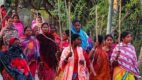 সন্দেশখালিতে প্রতিবাদ মহিলাদের