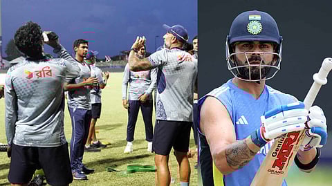 অনুশীলনে বাংলাদেশ দল ও বিরাট কোহলি