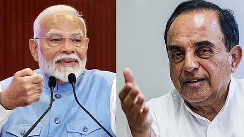 প্রধানমন্ত্রী নরেন্দ্র মোদী ও বিজেপি নেতা সুব্রহ্মনিয়াম স্বামী