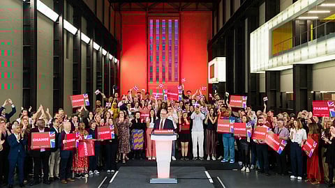 নির্বাচনে জয়ের পর সাংবাদিক সম্মেলনে লেবার পার্টির প্রধান কিয়ের স্টারমার