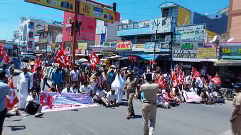 তিরুভন্নামলাই জেলায় সিটুর বিক্ষোভ