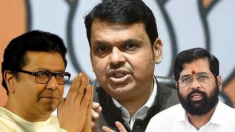 রাজ ঠাকরে, দেবেন্দ্র ফড়নবীশ এবং একনাথ শিন্ধে