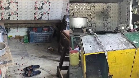 বোমাবাজি ও ভাঙচুরের পর ভাটপাড়ার চায়ের দোকান