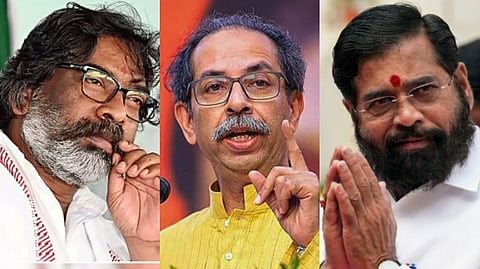 হেমন্ত সোরেন, উদ্ধব ঠাকরে এবং একনাথ সিং