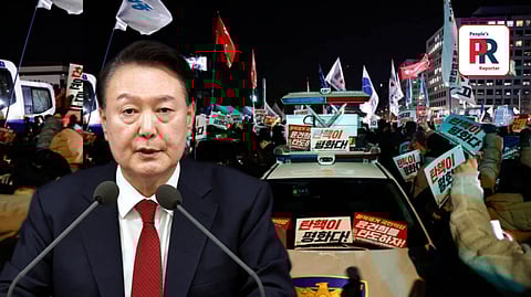 দক্ষিণ কোরিয়ার রাস্তায় সাধারণ মানুষের বিক্ষোভ