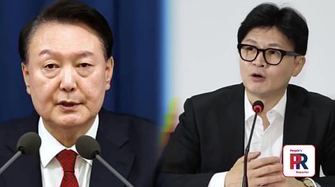 রাষ্ট্রপতি ইউন সুক-ইওল এবং শাসক দলের নেতা হান ডং-হুন