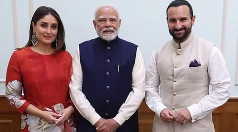 প্রধানমন্ত্রী নরেন্দ্র মোদীর সাথে করিনা কাপুর এবং সইফ আলি খান