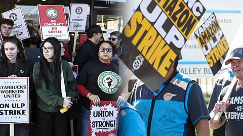 স্টারবাকস এবং আমাজনের শ্রমিকদের বিক্ষোভ ও ধর্মঘট