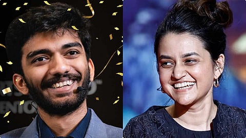 ডি গুকেশ এবং পায়েল কাপাডিয়া