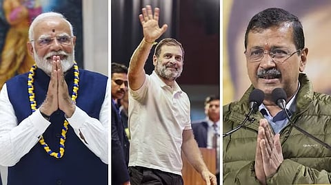 নরেন্দ্র মোদী, রাহুল গান্ধী এবং অরবিন্দ কেজরীওয়াল