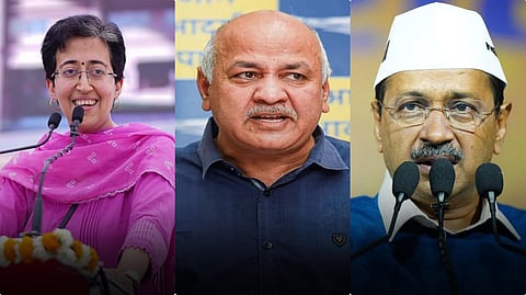 অতিশী মারলেনা, মনীশ সিসোদিয়া এবং অরবিন্দ কেজরিওয়াল