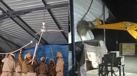 শম্ভু বর্ডারে কৃষকদের অবস্থান তুলছে পুলিশ