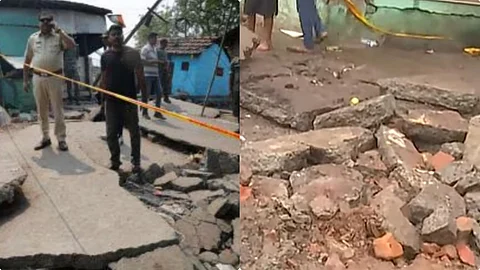 বেলগাছিয়া ভাগাড় সংলগ্ন এলাকায় ফাটল