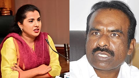 আইএএস ফৌজিয়া তারানুম এবং এন রবিকুমার (ডানদিকে)