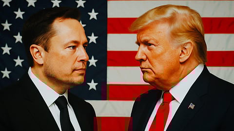 এলন মাস্ক (বামদিকে) এবং ডোনাল্ড ট্রাম্প (ডানদিকে)