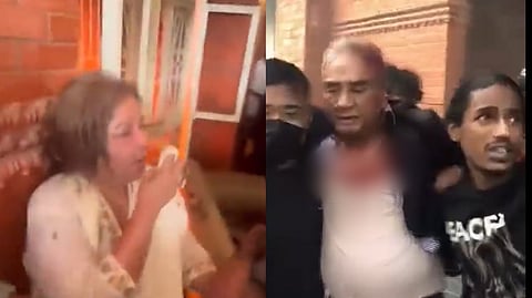 বর্তমান বিদেশমন্ত্রী আরজু রানা (বাঁদিকে), তাঁর স্বামী নেপালের প্রাক্তন প্রধানমন্ত্রী শের বাহাদুর দেউবা (ডানদিকে)