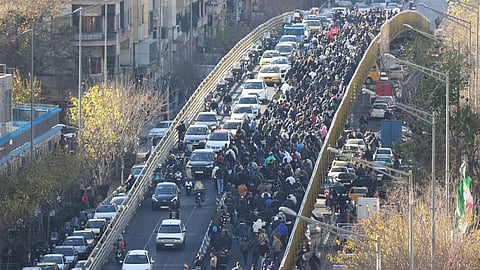 রাজধানী তেহরানে চলছে বিক্ষোভ