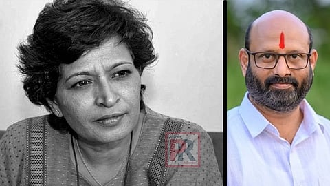 বাঁদিকে গৌরী লঙ্কেশ এবং ডানদিকে শ্রীকান্ত পঙ্গরকর