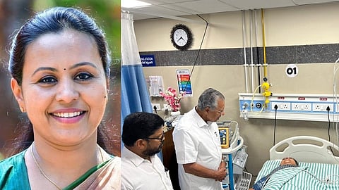 কেরালার স্বাস্থ্যমন্ত্রী বীণা জর্জ, আহত মন্ত্রীকে দেখতে হাসপাতালে মুখ্যমন্ত্রী পিনারাই বিজয়ন