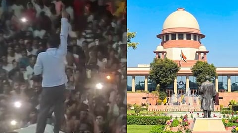 কালিয়াচকে অবরোধ (বামদিকে)