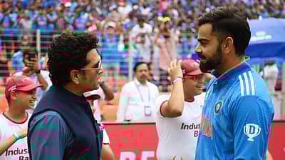 ಪಂದ್ಯದ ವೇಳೆ ಸಚಿನ್ ತೆಂಡೂಲ್ಕರ್ ಹಾಗೂ ವಿರಾಟ್ ಕೊಹ್ಲಿ