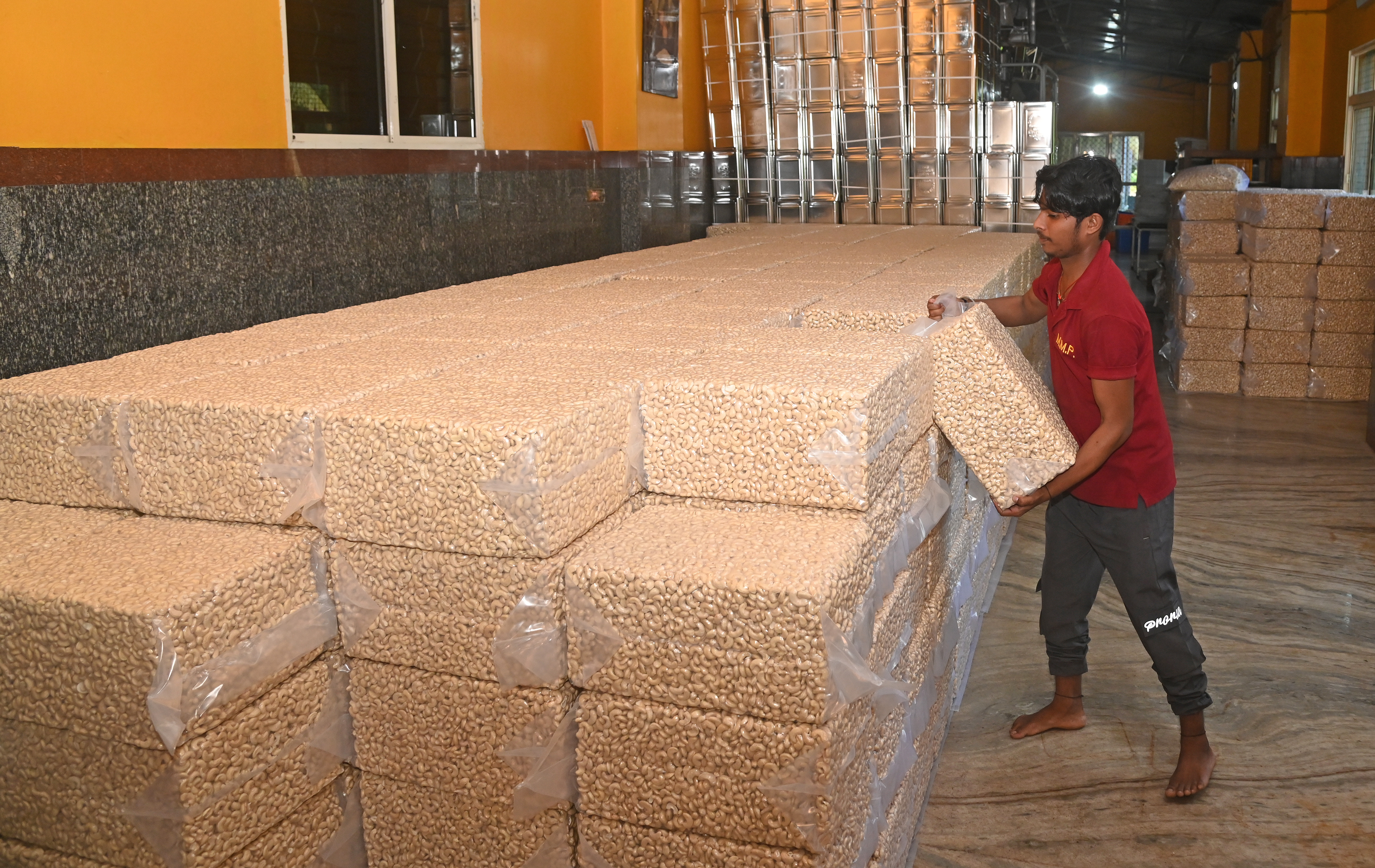 ಮಾರಾಟಕ್ಕೆ ಸಿದ್ಧವಾಗಿರುವ ಗೋಡಂಬಿ ಪ್ರಜಾವಾಣಿ ಚಿತ್ರ: ಫಕ್ರುದ್ದೀನ್ ಎಚ್.