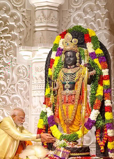 ಉತ್ತರಪ್ರದೇಶದ ಅಯೋಧ್ಯೆಯ ರಾಮಮಂದಿರದಲ್ಲಿ ಪ್ರತಿಷ್ಠಾಪಿಸಲಾದ ಬಾಲರಾಮನ ದರ್ಶನ ಪಡೆದ ಪ್ರಧಾನಿ ನರೇಂದ್ರ ಮೋದಿ