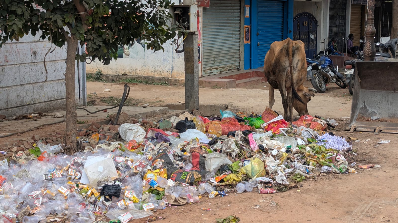 ಚಾಮರಾಜನಗರದ ರಸ್ತೆ ಬದಿ ತಂದು ಸುರಿದಿರುವ ಕಸ