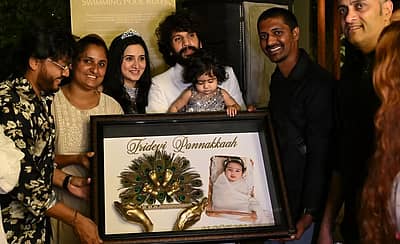 ನಟ ಭುವನ್ ಪೊನ್ನಣ್ಣ ಹಾಗೂ ಹರ್ಷಿಕಾ ಜೊತೆಗೆ ಗೋಲ್ಡನ್ ಸ್ಟಾರ್ ಗಣೇಶ್.