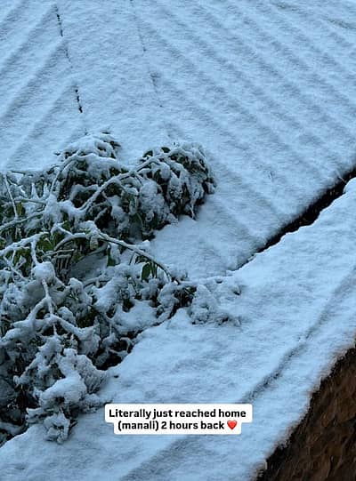 ಮನಾಲಿಯಲ್ಲಿರುವ ಜನ ತಮ್ಮ ಮನೆಯ ಬಳಿ ಆಗುತ್ತಿರುವ ಹಿಮಪಾತದ ಬಗ್ಗೆ ಫೋಟೊಗಳನ್ನು ಸಾಮಾಜಿಕ ಜಾಲತಾಣಗಳಲ್ಲಿ ಹಂಚಿಕೊಳ್ಳುತ್ತಿದ್ದಾರೆ.
