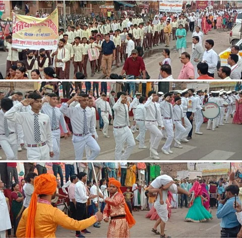 दो दर्जन से अधिक स्कूली छात्र छात्राओं ने निकाला सांस्कृतिक चल समारोह