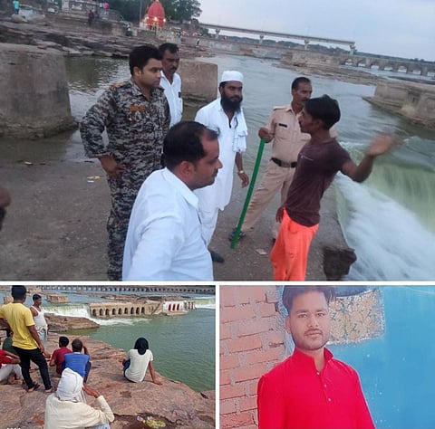 सिंध नदी के तेज बहाव में बहे अज्ञात युवक का शव मिला