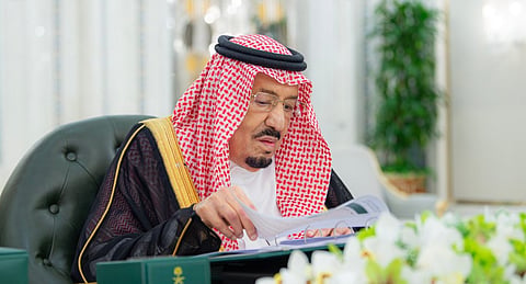 الملك سلمان بن عبدالعزيز خلال جلسة مجلس الوزراء اليوم