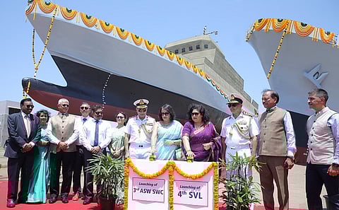 GRSE launches 2 warships and lays keel of 3rd on the same day