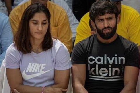 The wrestlers were protesting at Jantar Mantar until sometime back against alleged physical harrassment