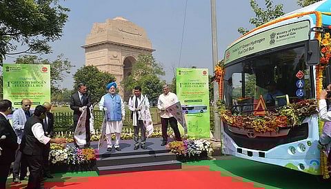 Indian Oil unveils India's first green hydrogen-run bus that emits just water