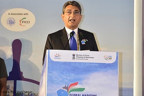Mumbai Port Trust Chairman Rajiv Jalota (IAS) had the responsibility of giving vote of thanks during GMIS 2023 inauguration