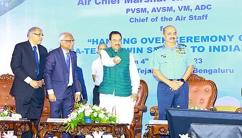 HAL hands over LCA Tejas Twin Seater to IAF