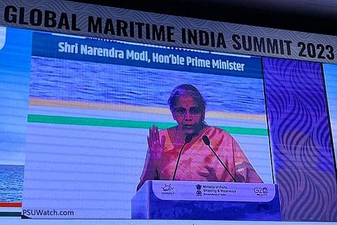 GMIS 2023: Finance Minister Nirmala Sitharaman said that she will take up financing shipbuilding issue with banks on priority